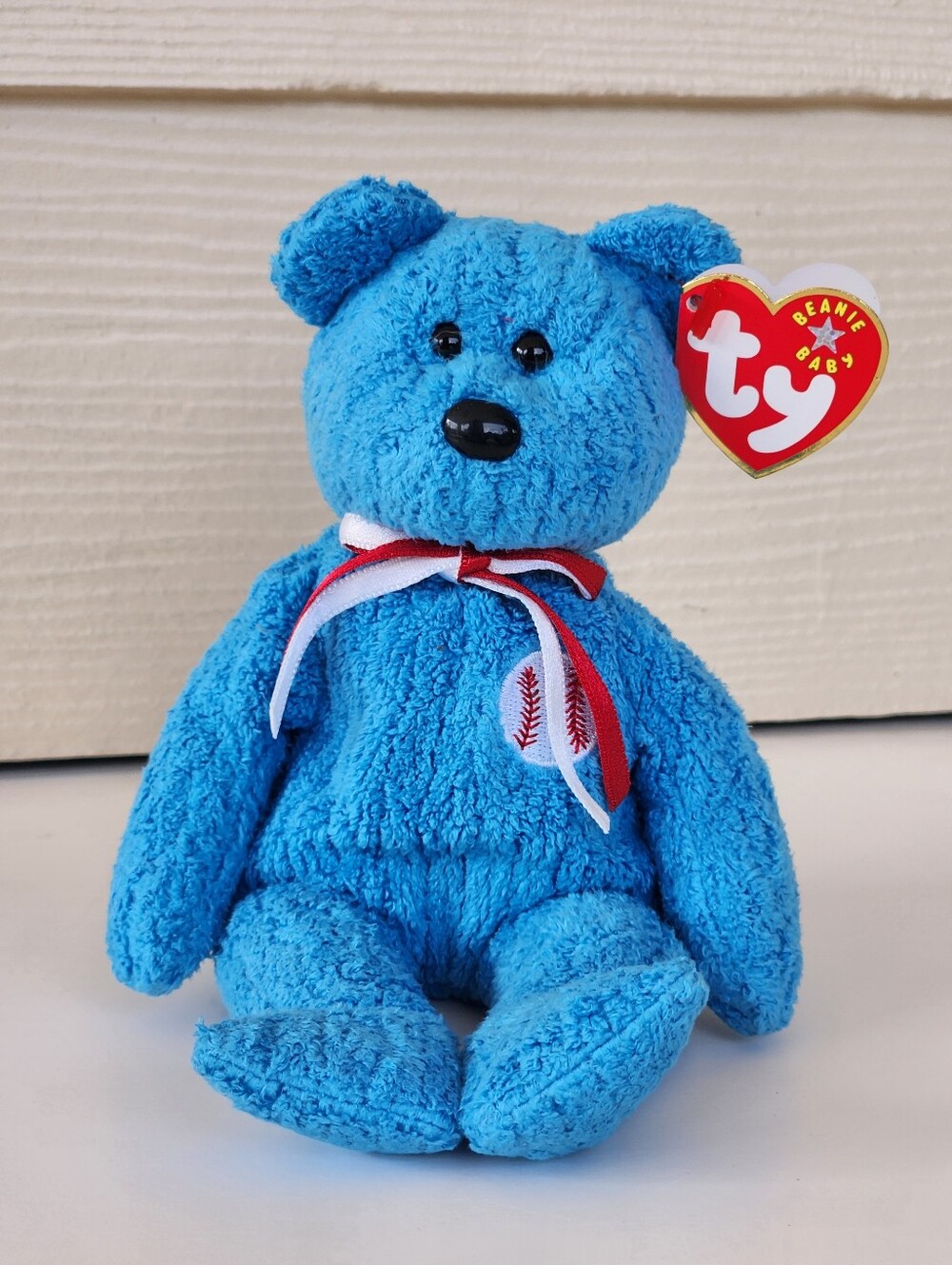 3/$15 – Ty Blue Plush Bear named ADDISON–the Baseball Player, NWT